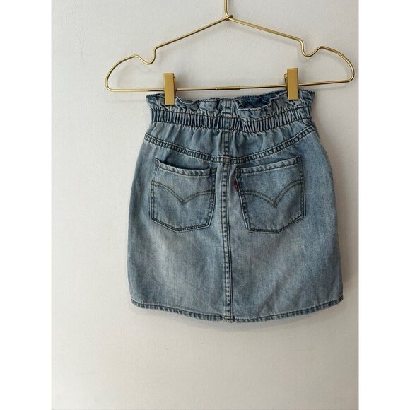 Girls Levis Denim Jean Mini Skirt Size 10 Patches Kids Youth - Picture 6 of 12